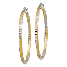 Load image into Gallery viewer, 14k &amp; Rhodium Diamond-cut 2.5mm Twisted Hoop Earrings
