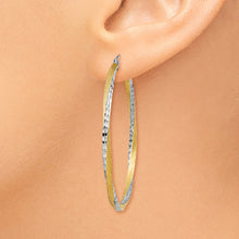 Load image into Gallery viewer, 14k &amp; Rhodium Diamond-cut 2.5mm Twisted Hoop Earrings
