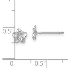 Load image into Gallery viewer, 14k White Gold Plumeria Flower Post Earrings
