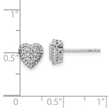 Load image into Gallery viewer, 14k White Polished Diamond-cut Heart Post Earrings
