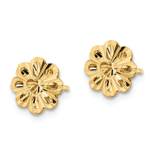 Load image into Gallery viewer, 14k Polished Diamond-cut Snowflake Post Earrings
