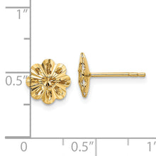 Load image into Gallery viewer, 14k Polished Diamond-cut Snowflake Post Earrings
