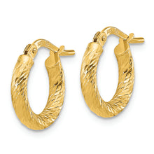 Load image into Gallery viewer, 14k Polished and Diamond-cut 2.4mm Hoop Earrings
