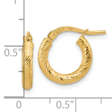 Load image into Gallery viewer, 14k Polished and Diamond-cut 2.4mm Hoop Earrings
