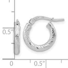 Load image into Gallery viewer, 14k White Gold Polished Diamond-cut 2.4mm Hoop Earrings
