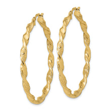 Load image into Gallery viewer, 14K Polished and Textured Twisted Hoop Earrings
