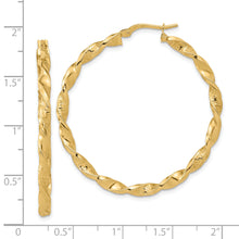 Load image into Gallery viewer, 14K Polished and Textured Twisted Hoop Earrings
