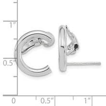 Load image into Gallery viewer, 14k White Gold Polished U Shape Clip On &amp; Post Earrings
