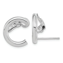 Load image into Gallery viewer, 14k White Gold Polished U Shape Clip On &amp; Post Earrings
