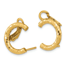 Load image into Gallery viewer, 14k Polished &amp; Textured U Shape Clip On &amp; Post Earrings
