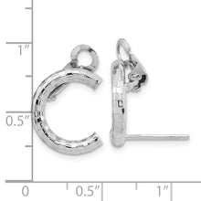 Load image into Gallery viewer, 14k White Gold Polished &amp; Textured U Shape Clip On &amp; Post Earrings
