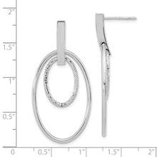 Load image into Gallery viewer, 14k White Gold Gold Polished Diamond Cut Post Dangle Earrings
