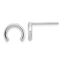 Load image into Gallery viewer, 14k White Gold Polished U Shape Tube Post Earrings
