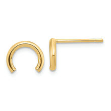 Load image into Gallery viewer, 14k Polished U Shape Tube Post Earrings
