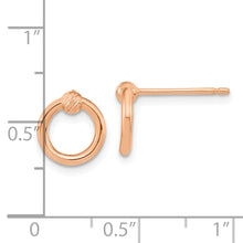 Load image into Gallery viewer, 14k Rose Gold Polished D/C Circle Post Earrings
