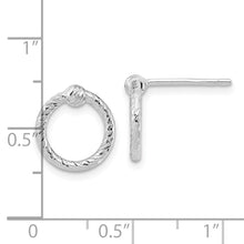 Load image into Gallery viewer, 14k White Gold Polished &amp; D/C Twisted Circle Post Earrings
