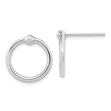 Load image into Gallery viewer, 14k White Gold Polished &amp; D/C Circle Post Earrings
