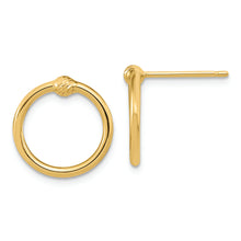Load image into Gallery viewer, 14K Polished &amp; D/C Circle Post Earrings
