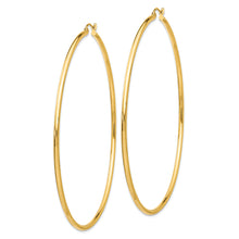 Load image into Gallery viewer, 14k Polished 2x75mm Tube Hoop Earrings
