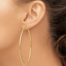 Load image into Gallery viewer, 14k Polished 2x75mm Tube Hoop Earrings
