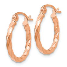 Load image into Gallery viewer, 14k Rose Gold Twisted Hoop Earrings
