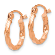 Load image into Gallery viewer, 14k Rose Gold Twisted Hoop Earrings
