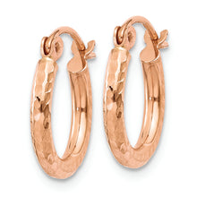 Load image into Gallery viewer, 14k Rose Gold Lightweight Diamond-cut Hoop Earrings
