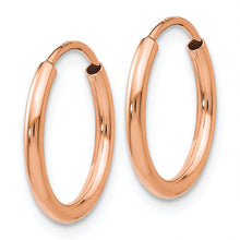 Load image into Gallery viewer, 14k Rose Gold Polished Endless Tube Hoop Earrings
