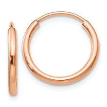 Load image into Gallery viewer, 14k Rose Gold Polished Endless Tube Hoop Earrings
