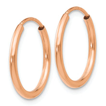 Load image into Gallery viewer, 14k Rose Gold Polished Endless Tube Hoop Earrings

