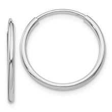 Load image into Gallery viewer, 14k White Gold Polished Endless Tube Hoop Earrings
