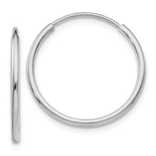 Load image into Gallery viewer, 14k White Gold Polished Endless Tube Hoop Earrings

