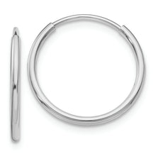 Load image into Gallery viewer, 14k White Gold Polished Endless Tube Hoop Earrings
