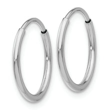 Load image into Gallery viewer, 14k White Gold Polished Endless Tube Hoop Earrings
