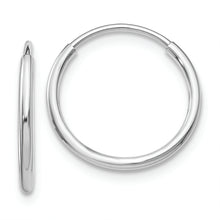 Load image into Gallery viewer, 14k White Gold Polished Endless Tube Hoop Earrings
