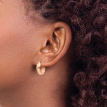 Load image into Gallery viewer, 14k Rose Gold Polished Small Hoop Earrings
