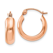 Load image into Gallery viewer, 14k Rose Gold Polished Small Hoop Earrings

