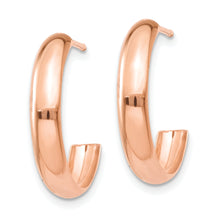 Load image into Gallery viewer, 14k Rose Gold Polished Hoop Earrings
