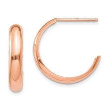 Load image into Gallery viewer, 14k Rose Gold Polished Hoop Earrings
