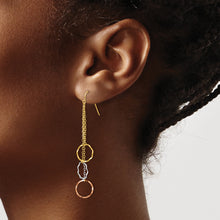 Load image into Gallery viewer, 14K Tri-Color Faceted Circle Earrings
