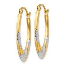 Load image into Gallery viewer, 14K &amp; Rhodium Hollow Oval Hoop Earrings
