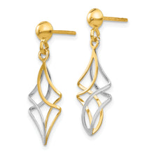 Load image into Gallery viewer, 14k Two-tone Post Dangle Earrings
