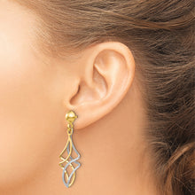 Load image into Gallery viewer, 14k Two-tone Post Dangle Earrings
