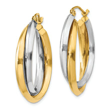 Load image into Gallery viewer, 14k Two-tone Polished Double Hoop Earrings

