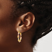 Load image into Gallery viewer, 14k &amp; Rhodium Twisted Hoop Earrings
