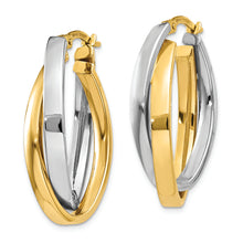 Load image into Gallery viewer, 14K Two-tone Oval Hoop Earrings
