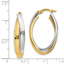 Load image into Gallery viewer, 14K Two-tone Oval Hoop Earrings
