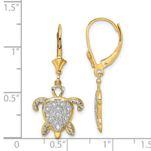 Load image into Gallery viewer, 14k &amp; White Rhodium D/C Filigree Turtle Leverback Earrings
