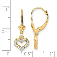 Load image into Gallery viewer, 14k &amp; White Rhodium D/C Heart Leverback Earrings
