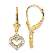 Load image into Gallery viewer, 14k &amp; White Rhodium D/C Heart Leverback Earrings

